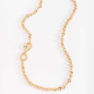 New Gold-Plated Necklace with Infinity Symbol and Gemstones